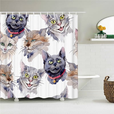 Štreberski leopard slatki životinjski print Zavjesa za tuš Kupaonski dodaci Kupaonska vodootporna zavjesa s kukama Rideau Salle De Bain