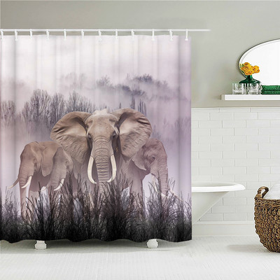 Štreberski leopard slatki životinjski print Zavjesa za tuš Kupaonski dodaci Kupaonska vodootporna zavjesa s kukama Rideau Salle De Bain