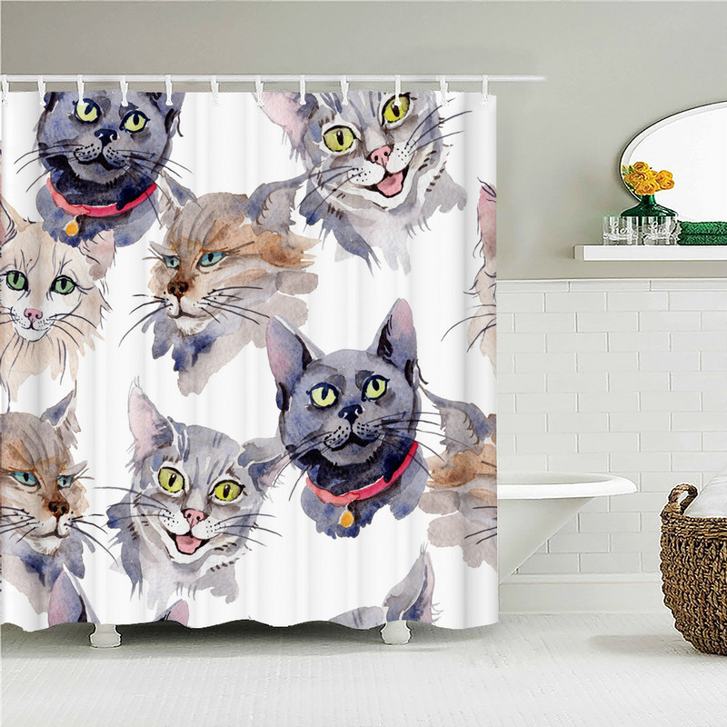 Štreberski leopard slatki životinjski print Zavjesa za tuš Kupaonski dodaci Kupaonska vodootporna zavjesa s kukama Rideau Salle De Bain