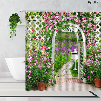 Creative Flower Arch Παιδική κουρτίνα μπάνιου μπάνιου Διακόσμηση σπιτιού Αξεσουάρ μπάνιου Αδιάβροχη κουρτίνα μπάνιου Cortinas De Ducha