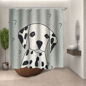 Zavjese za tuširanje s uzorkom buldoga Crtana zavjesa za kadu Mačka Štene Otisnuta tkanina Poliester Zaslon za kupaonicu Kućni dekor Cortina Ducha