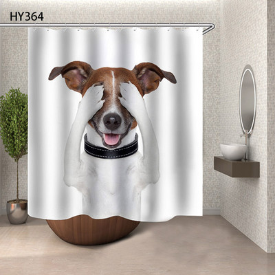 Zavjese za tuširanje s uzorkom buldoga Crtana zavjesa za kadu Mačka Štene Otisnuta tkanina Poliester Zaslon za kupaonicu Kućni dekor Cortina Ducha