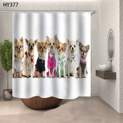 Zavjese za tuširanje s uzorkom buldoga Crtana zavjesa za kadu Mačka Štene Otisnuta tkanina Poliester Zaslon za kupaonicu Kućni dekor Cortina Ducha