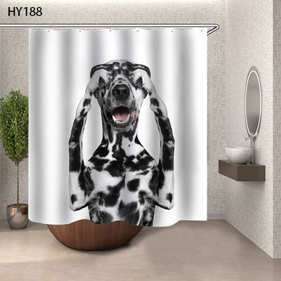 Zavjese za tuširanje s uzorkom buldoga Crtana zavjesa za kadu Mačka Štene Otisnuta tkanina Poliester Zaslon za kupaonicu Kućni dekor Cortina Ducha