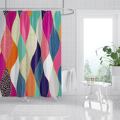Geometrijska zavjesa za tuširanje Viseća zavjesa Vodootporna trakasta kupaonska zavjesa Dekorativne zavjese Zavjese za tuširanje u boji Cortina Ducha