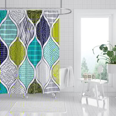 Geometrijska zavjesa za tuširanje Viseća zavjesa Vodootporna trakasta kupaonska zavjesa Dekorativne zavjese Zavjese za tuširanje u boji Cortina Ducha