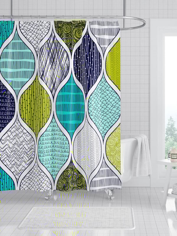 Geometrijska zavjesa za tuširanje Viseća zavjesa Vodootporna trakasta kupaonska zavjesa Dekorativne zavjese Zavjese za tuširanje u boji Cortina Ducha