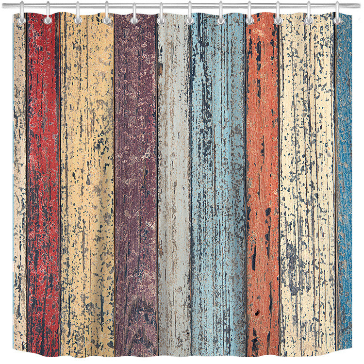 Pradžia Dušo užuolaidos Nauja akmens plytų medžio raštas vandeniui atsparus pelėsiui atsparus audinys Vonios užuolaidos Akmens plyta Mediena Cortina Ducha