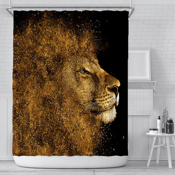 Lion Digital Printing Κουρτίνα μπάνιου Αδιάβροχη Πολυεστερική Κουρτίνα Μπάνιου Κουρτίνα Μπάνιου Κουρτίνα Μπάνιου Lion Κουρτίνες Cortina Ducha