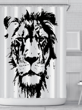 Завеса за душ с дигитален печат Lion Водоустойчива полиестерна завеса за баня Завеса за баня Lion Завеси Cortina Ducha