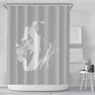 Lion zavjesa za tuš s digitalnim ispisom Vodootporna poliesterska kupaonska zavjesa Kupaonska zavjesa za tuš Lion zavjese Cortina Ducha