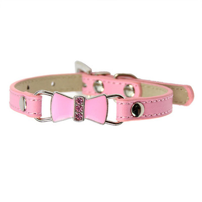 Slatka PU kožna ogrlica za kućne ljubimce, podesiva slatka mašna od vještačkih dijamanata, ogrlica za pse, mačke, štene, mače, ukrasna ogrlica, potrepštine za kućne ljubimce