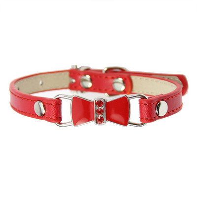 Slatka PU kožna ogrlica za kućne ljubimce, podesiva slatka mašna od vještačkih dijamanata, ogrlica za pse, mačke, štene, mače, ukrasna ogrlica, potrepštine za kućne ljubimce