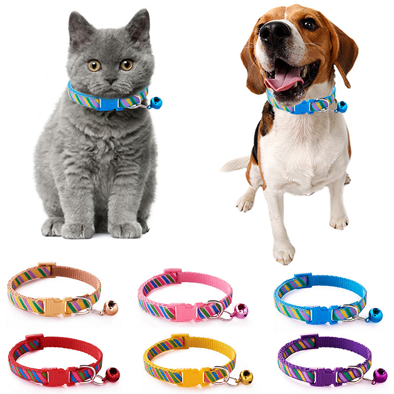 Krāsaina, jauka zvana mājdzīvnieka kaklasiksna, regulējama mājdzīvnieku apdrukas kakla siksna Varavīksnes jauka drošības suņa kakla siksna Individuāla DIY mājdzīvnieku piegāde JAUNUMS