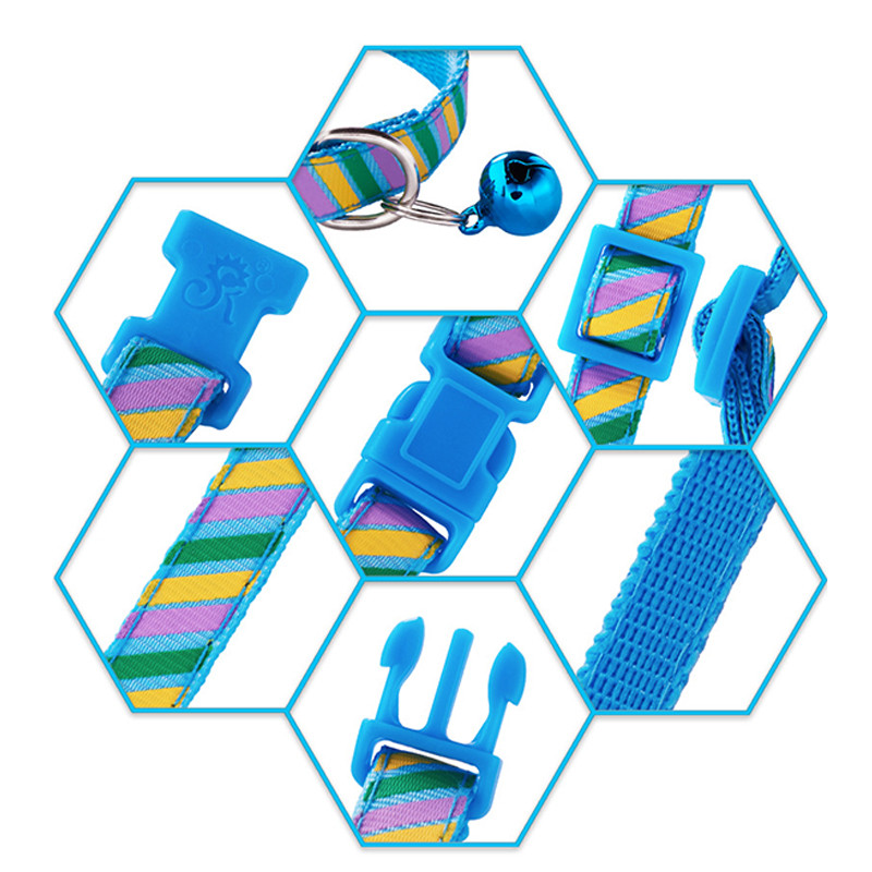 Krāsaina, jauka zvana mājdzīvnieka kaklasiksna, regulējama mājdzīvnieku apdrukas kakla siksna Varavīksnes jauka drošības suņa kakla siksna Individuāla DIY mājdzīvnieku piegāde JAUNUMS