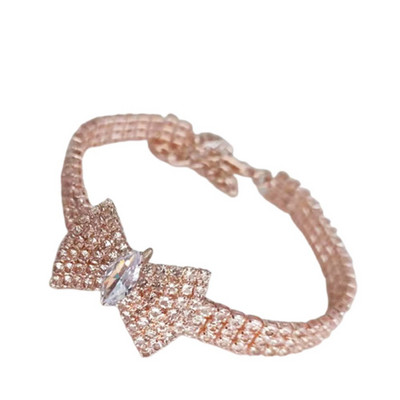 Ogrlica za pse, podesiva ogrlica za mačke, cirkonska mašna, vještački dijamant Diomandski privjesak, nakit, luksuzni metalni bakreni ogrlice za pse, dodaci za pse