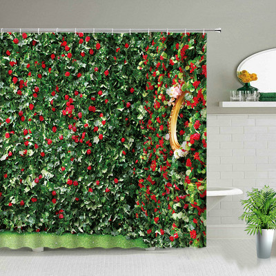 Proljetni krajolik Biljke Cvijeće Zid Kupaonica Set zavjesa za tuš Cvjetni prirodni krajolik Vrtni zidni ukrasi Viseće zavjese