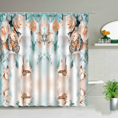 Proljetni krajolik Biljke Cvijeće Zid Kupaonica Set zavjesa za tuš Cvjetni prirodni krajolik Vrtni zidni ukrasi Viseće zavjese