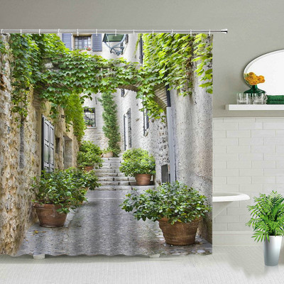 Proljetni krajolik Biljke Cvijeće Zid Kupaonica Set zavjesa za tuš Cvjetni prirodni krajolik Vrtni zidni ukrasi Viseće zavjese