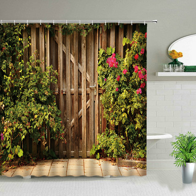 Proljetni krajolik Biljke Cvijeće Zid Kupaonica Set zavjesa za tuš Cvjetni prirodni krajolik Vrtni zidni ukrasi Viseće zavjese