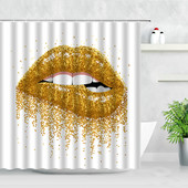Modne seksi žene Zlatne usne Zavjese za tuširanje Valentinovo Kućni dekor za kupaonicu Poliesterska tkanina Vodootporna zavjesa za kupanje Baño