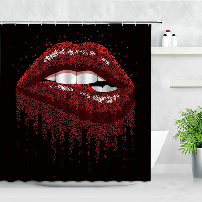 Modne seksi žene Zlatne usne Zavjese za tuširanje Valentinovo Kućni dekor za kupaonicu Poliesterska tkanina Vodootporna zavjesa za kupanje Baño