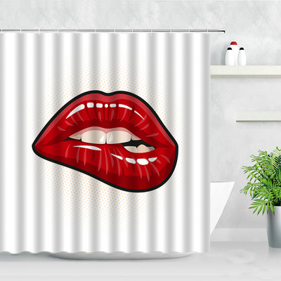 Modne seksi žene Zlatne usne Zavjese za tuširanje Valentinovo Kućni dekor za kupaonicu Poliesterska tkanina Vodootporna zavjesa za kupanje Baño