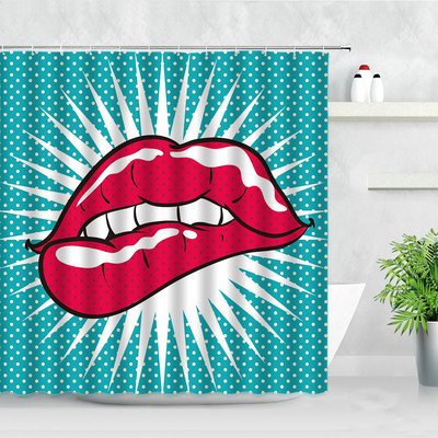 Modne seksi žene Zlatne usne Zavjese za tuširanje Valentinovo Kućni dekor za kupaonicu Poliesterska tkanina Vodootporna zavjesa za kupanje Baño