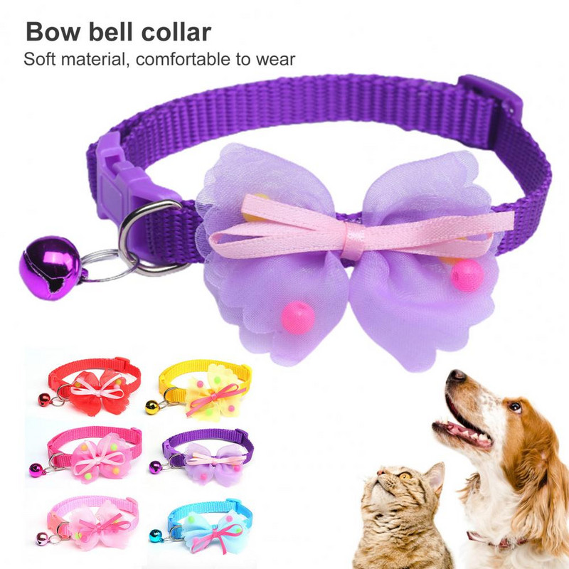 Lijepi kućni ljubimci, psi, mačke, leptir mašne, ogrlica sa zvonastim mačjim ovratnikom, modni dodatak meke teksture