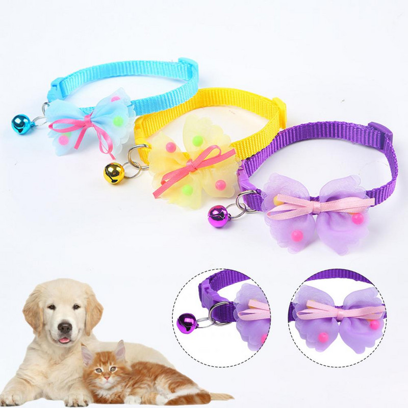 Lijepi kućni ljubimci, psi, mačke, leptir mašne, ogrlica sa zvonastim mačjim ovratnikom, modni dodatak meke teksture