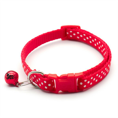 Novi dolazak, podesive ogrlice za mačke, svijetle boje, najlonska ogrlica s točkastim ispisom za kućne ljubimce, psiće, mačje ogrlice sa šarenim zvonom