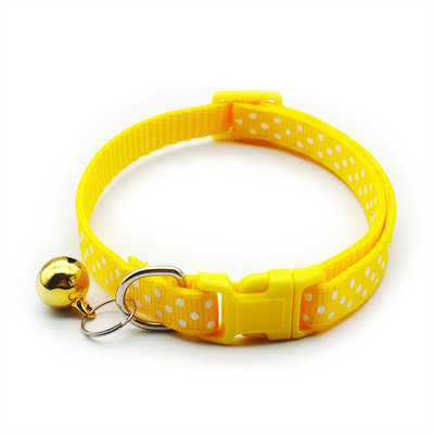 Novi dolazak, podesive ogrlice za mačke, svijetle boje, najlonska ogrlica s točkastim ispisom za kućne ljubimce, psiće, mačje ogrlice sa šarenim zvonom