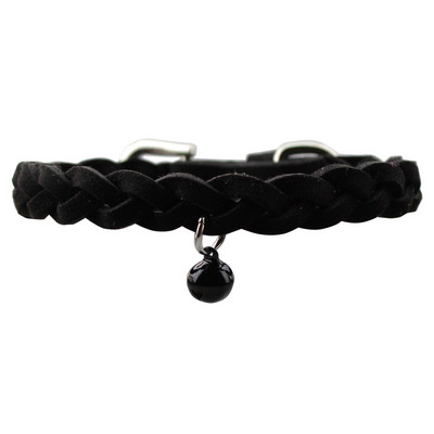 Kućni ljubimac, pas, mačka, ogrlica, ogrlica, pletena ogrlica sa zvonom, mekana koža, podesivi remen za štene, mače, slatka ogrlica, pribor za kućne ljubimce