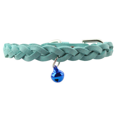 Kućni ljubimac, pas, mačka, ogrlica, ogrlica, pletena ogrlica sa zvonom, mekana koža, podesivi remen za štene, mače, slatka ogrlica, pribor za kućne ljubimce