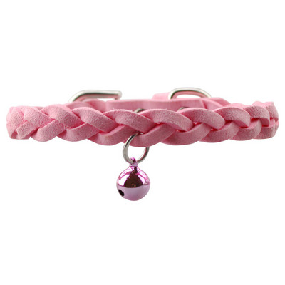 Kućni ljubimac, pas, mačka, ogrlica, ogrlica, pletena ogrlica sa zvonom, mekana koža, podesivi remen za štene, mače, slatka ogrlica, pribor za kućne ljubimce