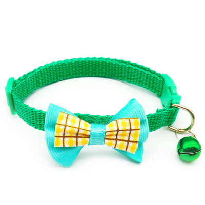 Mājdzīvnieka kaķa zvana kaklasiksna ar režģi bantītes dekorēšana kucēnu kaklasiksna Pet tauriņš Regulējams kucēns kaķēns mājdzīvnieku piederumi 1,0 cm 19-32 cm