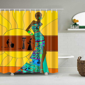Качествена завеса за душ Различна персонализирана водоустойчива завеса за баня Африканска жена Полиестерна завеса за душ за баня душ