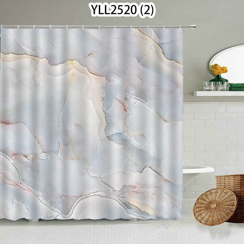Plavo ružičasta zavjesa za kupaonicu Mramorni 3D ispis Fantasy Decoration Zavjese za tuš Tiskanje s kukama za kupaonicu Vodootporan