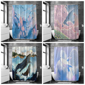 Karsta izpārdošana, dušas aizkars multfilma Dream Whale dušas audums ūdensizturīgs pret pelējumu vannas istabas starpsienu aizkars