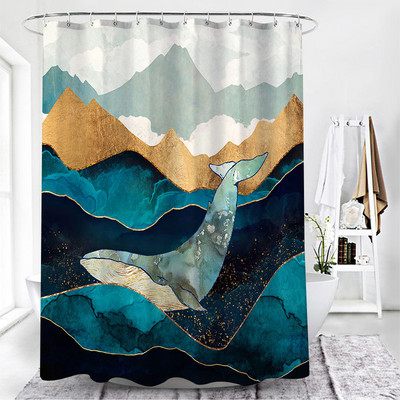 Karsta izpārdošana, dušas aizkars multfilma Dream Whale dušas audums ūdensizturīgs pret pelējumu vannas istabas starpsienu aizkars