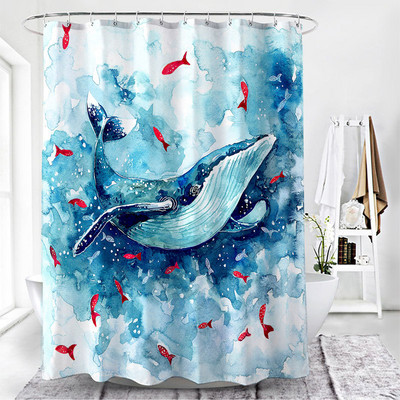 Karsta izpārdošana, dušas aizkars multfilma Dream Whale dušas audums ūdensizturīgs pret pelējumu vannas istabas starpsienu aizkars