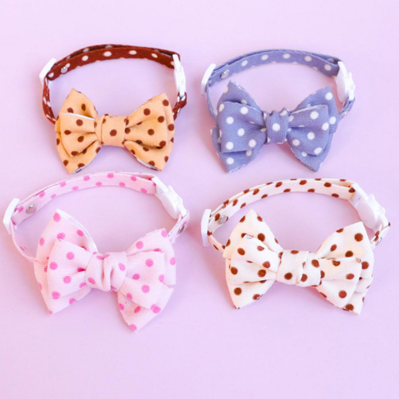 Mājdzīvnieku apkakles siksna, viļņota punktveida raksts, kaķu apkakles siksna, modes suņi, kaķi, kakla banti