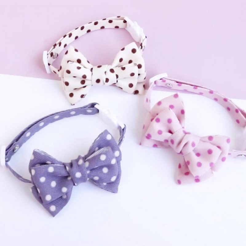 Mājdzīvnieku apkakles siksna, viļņota punktveida raksts, kaķu apkakles siksna, modes suņi, kaķi, kakla banti