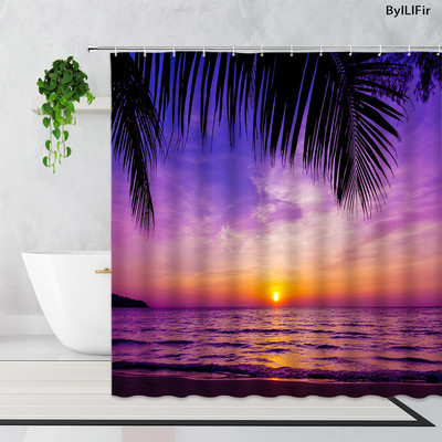 Zen bambus šumska zavjesa za tuširanje ljetna šuma džungla vodopad stijena priroda krajolik zavjese za kadu set zeleni krajolik kupaonica