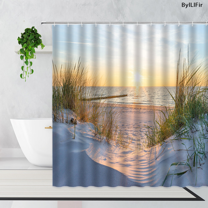 Zen bambus šumska zavjesa za tuširanje ljetna šuma džungla vodopad stijena priroda krajolik zavjese za kadu set zeleni krajolik kupaonica