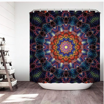 Bohemian Mandala αδιάβροχη κουρτίνα μπάνιου No punch τυπωμένη κουρτίνα μπάνιου Πετσέτα υγιεινής Διαχωριστική κουρτίνα μπάνιου