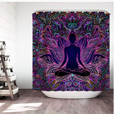 Bohemian Mandala Vodootporna zavjesa za tuširanje Kupaonska zavjesa s otiskom bez bušenja Sanitarni ručnik Pregradna zavjesa