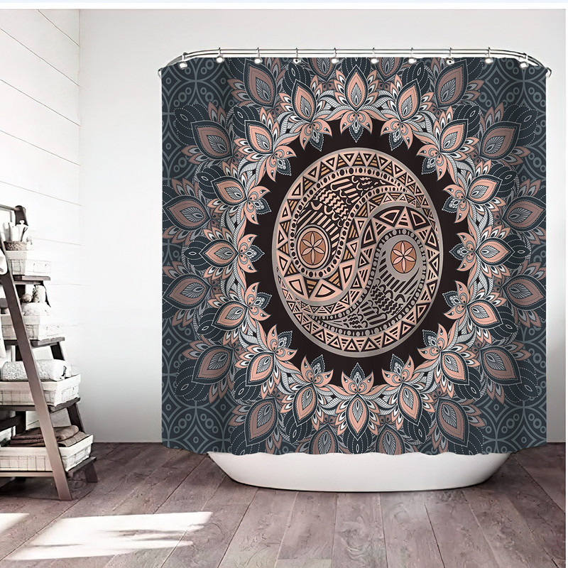 Bohemian Mandala Vodootporna zavjesa za tuširanje Kupaonska zavjesa s otiskom bez bušenja Sanitarni ručnik Pregradna zavjesa