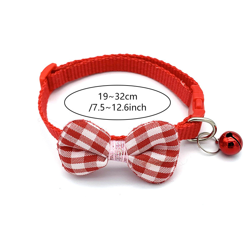 Karirana čipkana mašna Ogrlica za mačke Leptir leptir Sigurnosna kopča Ogrlica za kućne ljubimce Štene Chihuahua Ogrlica za kućne ljubimce Elastične podesive ogrlice za pse