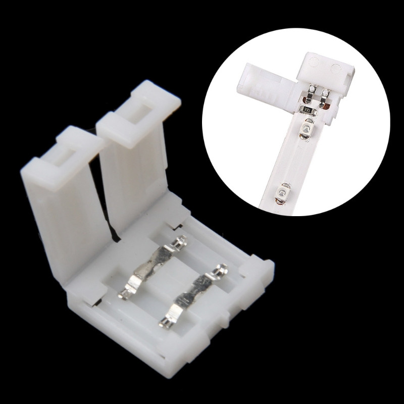 Jooteta klambriga ühenduspistik 2 kontaktiga 10 mm 5050 ühevärvilise LED-riba jaoks